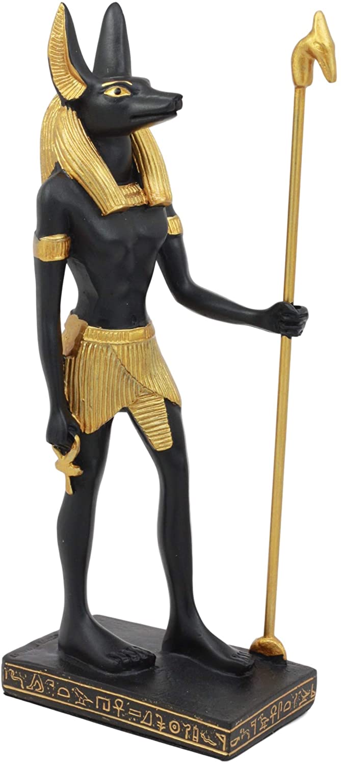 Ebros Gift Classical Egyptian Afterlife Deity Anubis Jackal Dog And Man Form Figurine Set