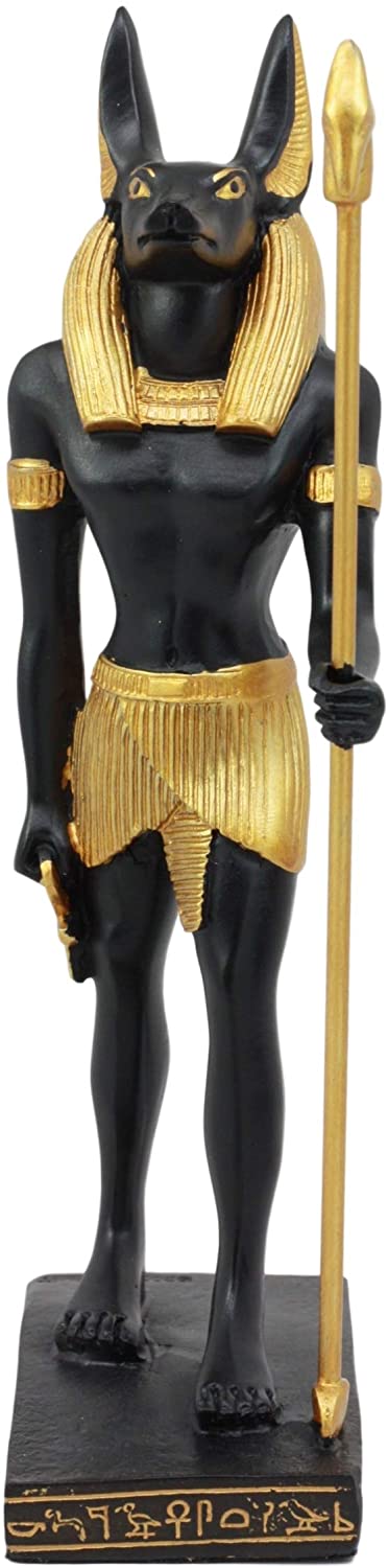 Ebros Gift Classical Egyptian Afterlife Deity Anubis Jackal Dog And Man Form Figurine Set