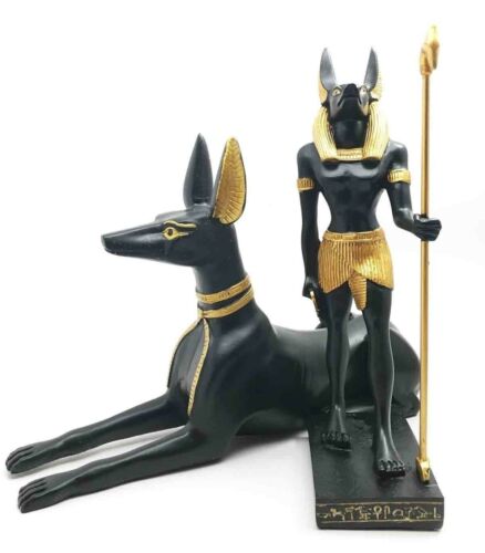 ebros gift Classical Egyptian Afterlife Deity Anubis Jackal Dog and Man Form Figurine Set