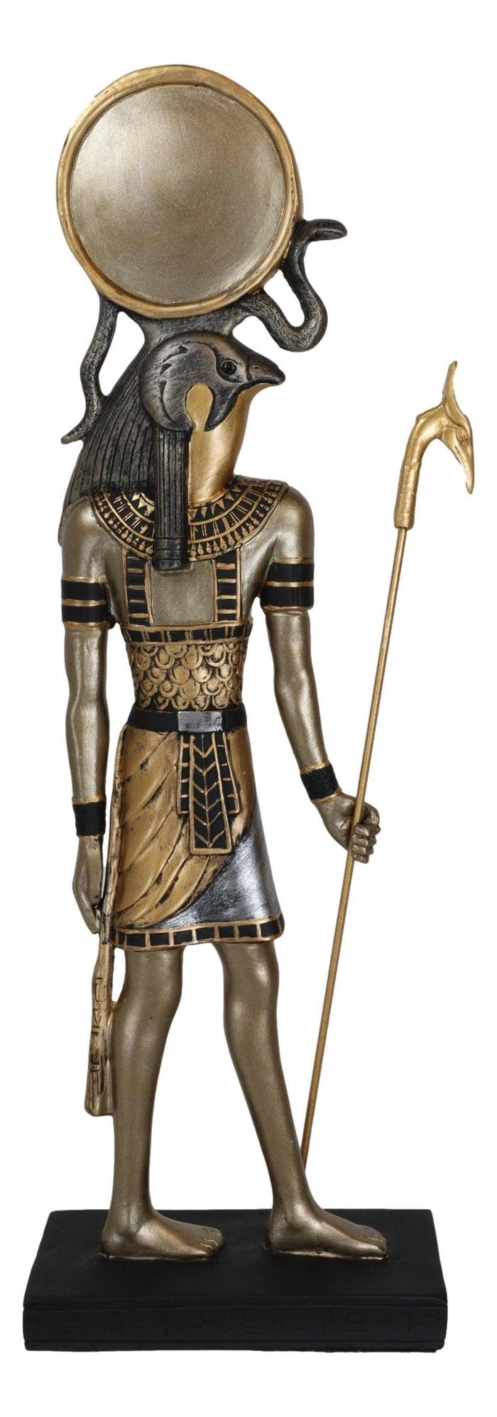 Ebros Gift Classical Egyptian God Of The Sky And Sun Horus Ra With Uraeus Cobra Statue 12"H