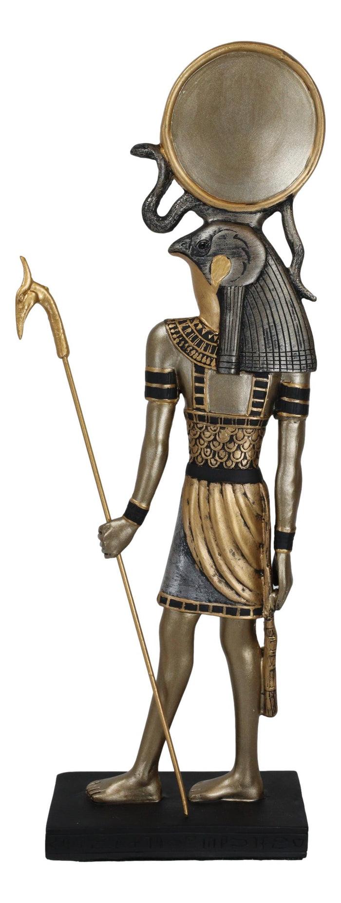 Ebros Gift Classical Egyptian God Of The Sky And Sun Horus Ra With Uraeus Cobra Statue 12"H