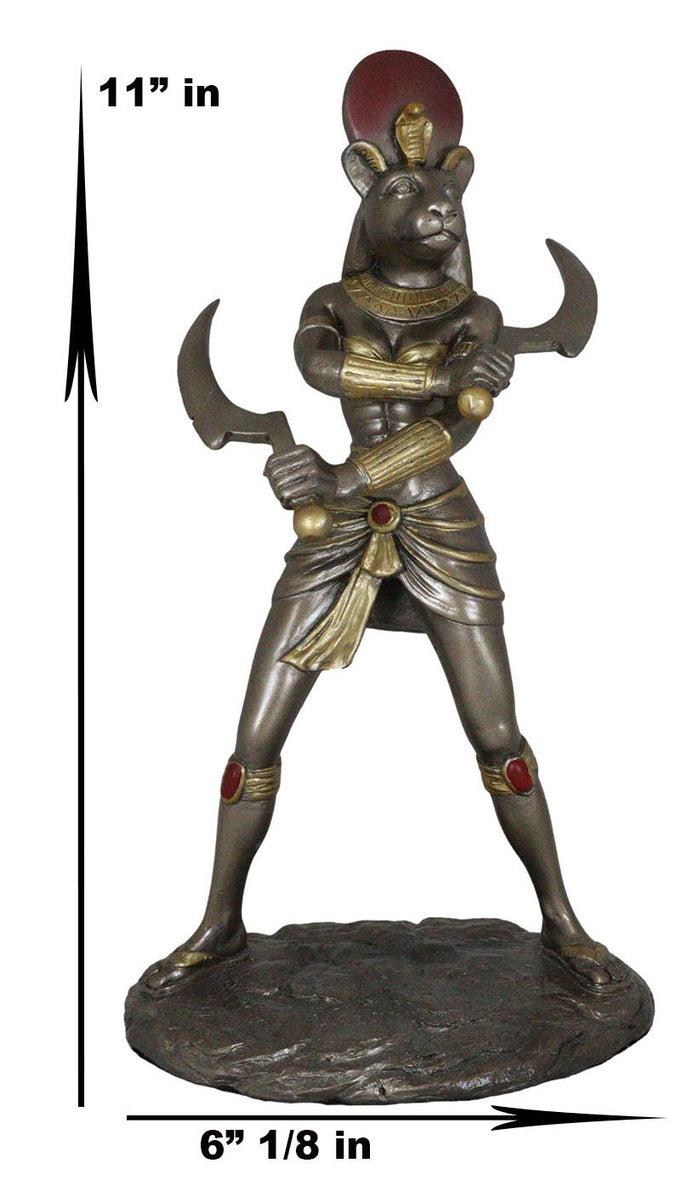 Ebros Gift Classical Egyptian Goddess Sekhmet Ra With Solar Disc And Uraeus Statue 11"H