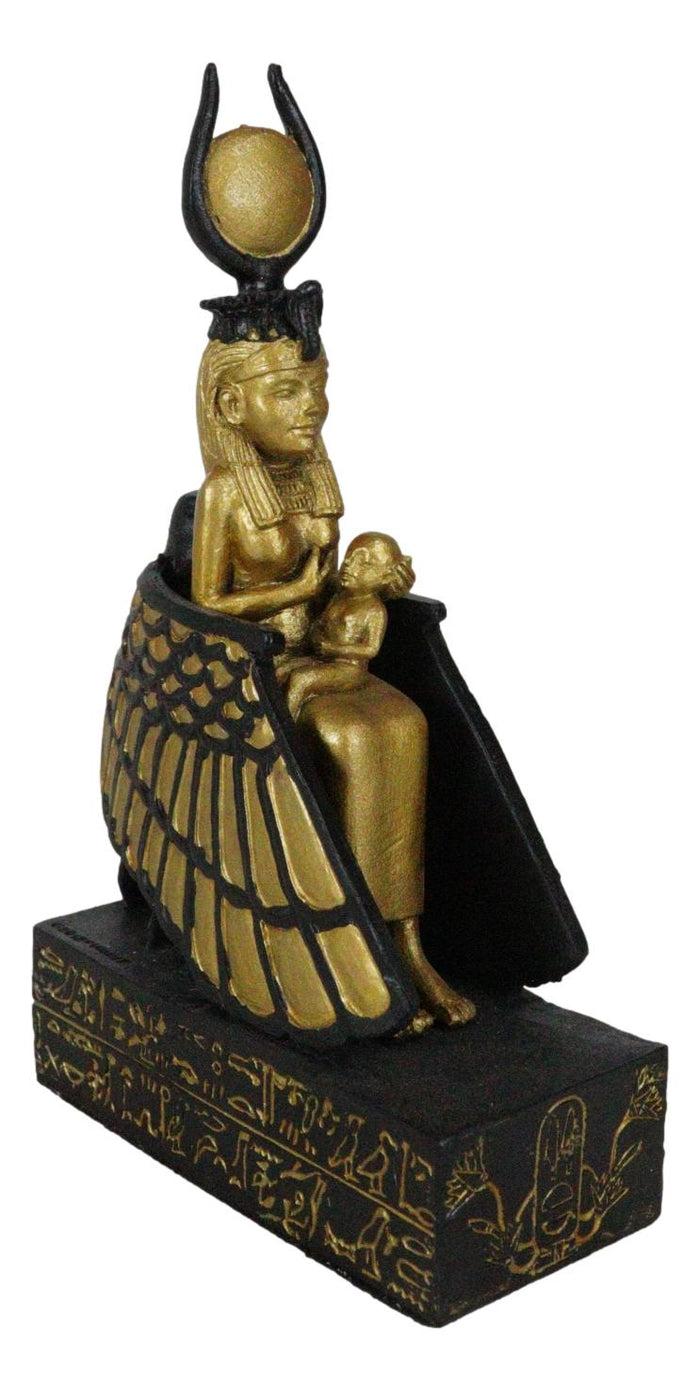 Ebros Gift Classical Egyptian Golden Goddess Iset Isis Ra Nursing Horus Baby Figurine