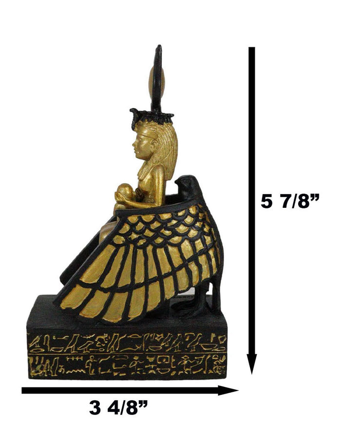 Ebros Gift Classical Egyptian Golden Goddess Iset Isis Ra Nursing Horus Baby Figurine