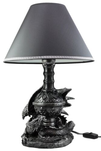 Ebros Gift Climbing Gothic Dragon Desktop Table Lamp Statue Decor With Shade 19"H