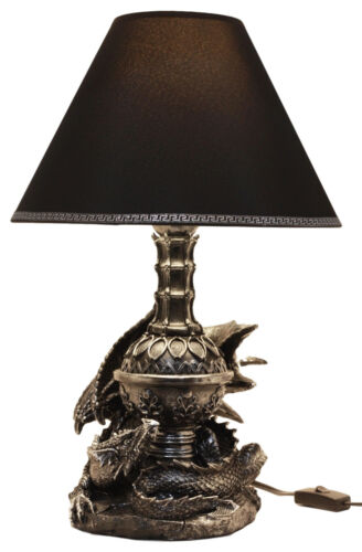 Ebros Gift Climbing Gothic Dragon Desktop Table Lamp Statue Decor With Shade 19"H