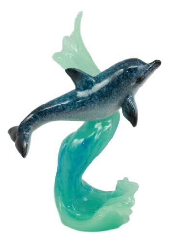 Ebros Gift Coastal Marine Ocean Playful Bottlenose Dolphin Gliding Over Sea Waves Figurine