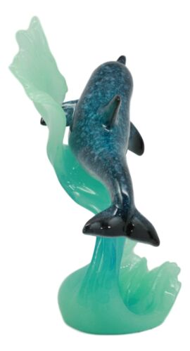 Ebros Gift Coastal Marine Ocean Playful Bottlenose Dolphin Gliding Over Sea Waves Figurine
