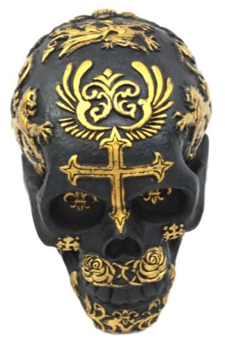 Ebros Gift Coat Of Arms Templar Saint George Skull Figurine Royal Lion Heraldry Le Fleur