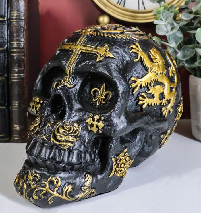 ebros gift Coat of Arms Templar Saint George Skull Figurine Royal Lion Heraldry Le Fleur