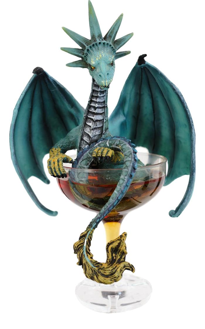 Ebros Gift Cocktail Spirit Drunk Manhattan Liberty Dragon Statue Fantasy Decor Figurine