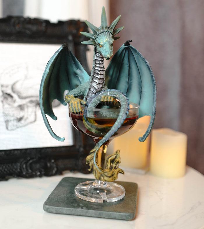 ebros gift Cocktail Spirit Drunk Manhattan Liberty Dragon Statue Fantasy Decor Figurine