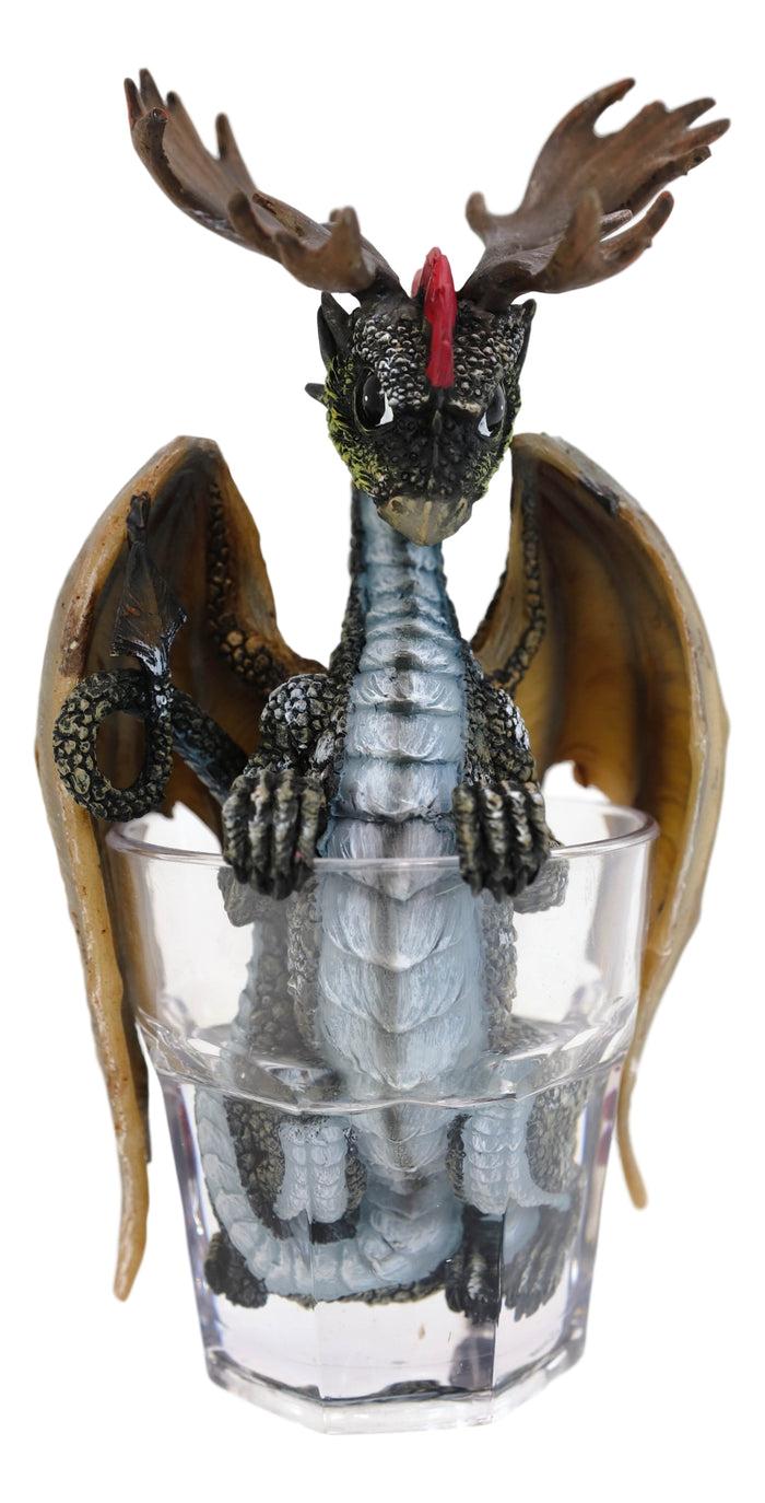 Ebros Gift Cocktail Spirit Drunken Vodka Elk Moose Dragon Statue Fantasy Decor Figurine