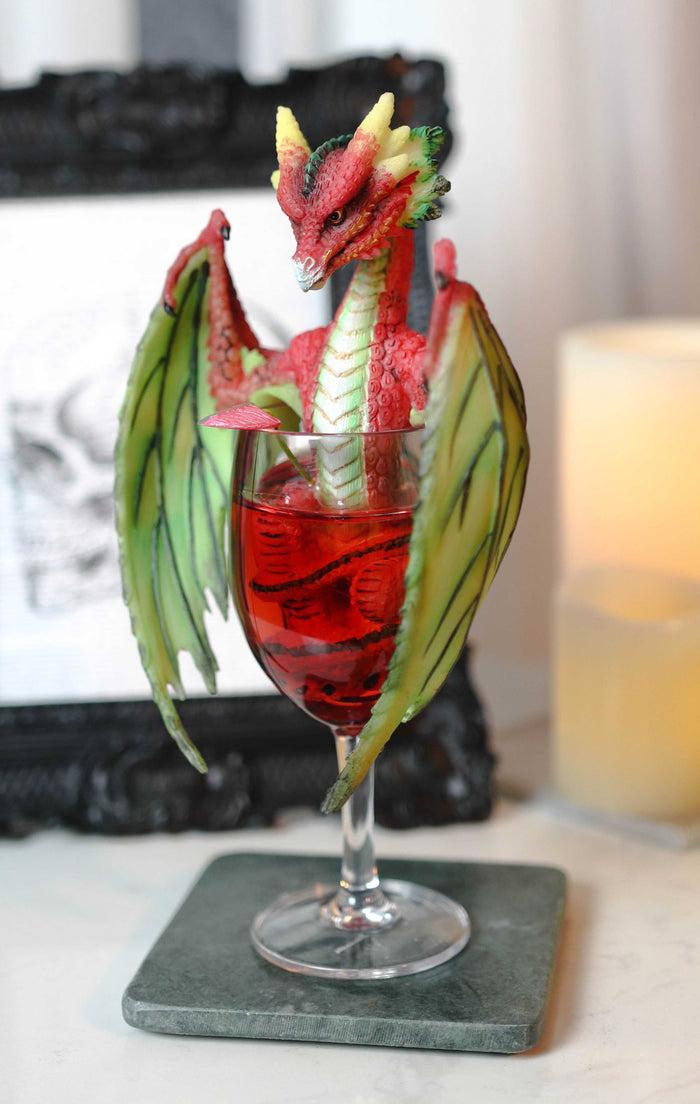 ebros gift Cocktail Spirit Drunken Watermelon Daiquiri Dragon Statue Fantasy Decor Figurine