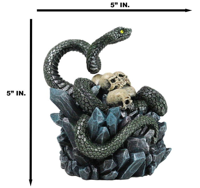 Ebros Gift Coiled Attacking Snake On Mound Of Skulls At Crystal Rock Quarry Figurine
