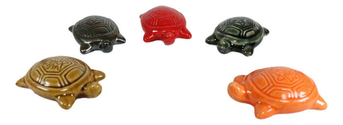 Ebros Gift Colorful Fortune Turtles Tortoises Set Of 5 Chopsticks And Flatware Holder Rests