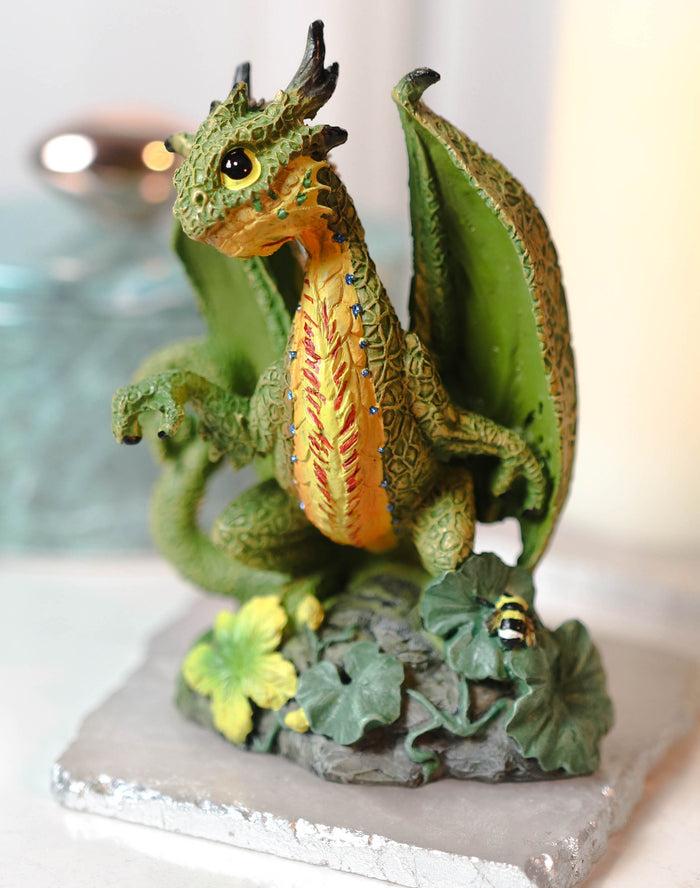 ebros gift Colorful Fruits Vegetables Green Cantaloupe Dragon Figurine Fairy Garden Decor