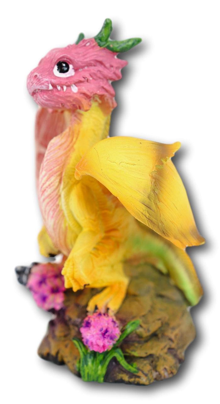 Ebros Gift Colorful Fruits Vegetables Yellow Onion Dragon Figurine Fairy Garden Decor