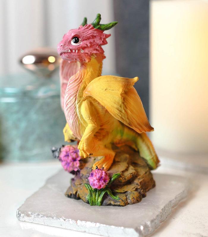 ebros gift Colorful Fruits Vegetables Yellow Onion Dragon Figurine Fairy Garden Decor