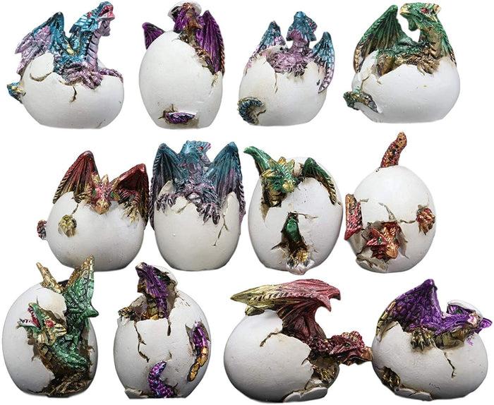 Ebros Gift Colorful Miniature Wyrmling Dragons In Eggs Figurine Set Of 12 Dragon Hatchlings