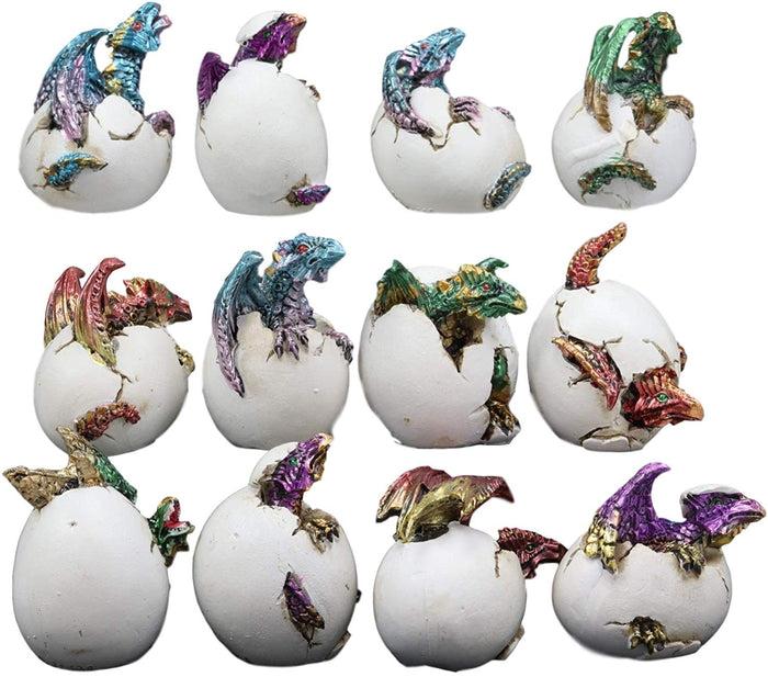 Ebros Gift Colorful Miniature Wyrmling Dragons In Eggs Figurine Set Of 12 Dragon Hatchlings