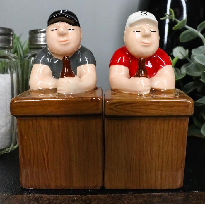 ebros gift Colorful Mooning Beer Buddies Bar Pub Scene Ceramic Salt and Pepper Shakers Set