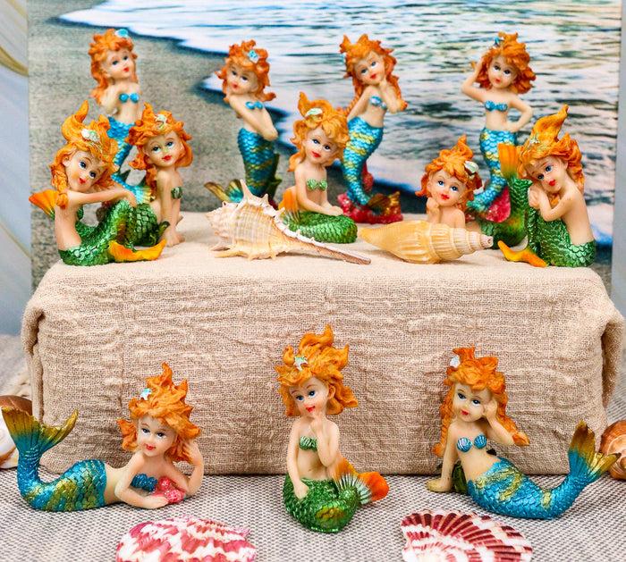 ebros gift Colorful Nautical Ocean Coral Reef Mermaid Mergirls Miniature Figurine Set of 12