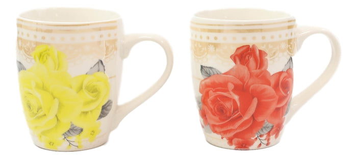 Ebros Gift Colorful Petite English Victorian Floral Blossoms Porcelain Tea Coffee Mug Set