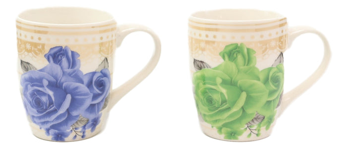 Ebros Gift Colorful Petite English Victorian Floral Blossoms Porcelain Tea Coffee Mug Set
