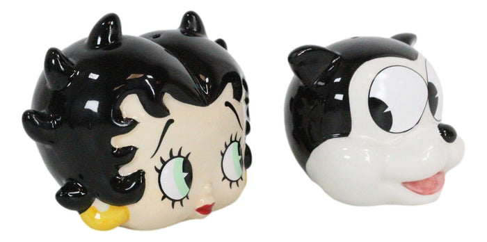 Ebros Gift Comical Betty Boop And Bimbo Dog Collectible Ceramic Salt And Pepper Shakers Set