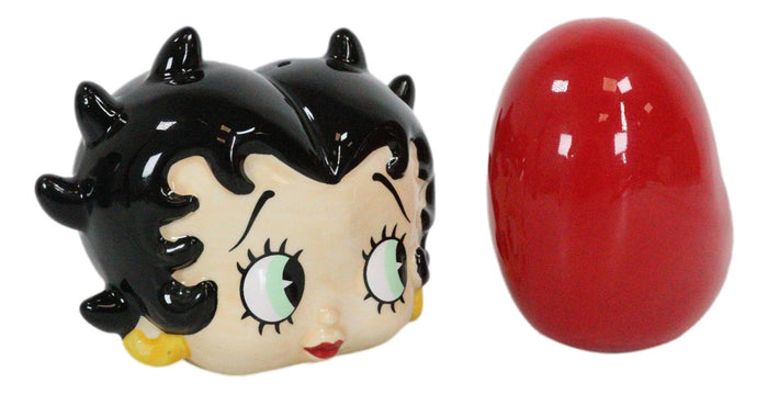 Ebros Gift Comical Betty Boop And Giant Heart Love Ceramic Salt And Pepper Shakers Set
