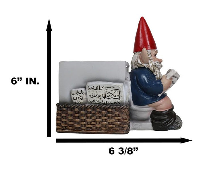 Ebros Gift Constipated Mr Gnome With Pants Down By Toilet Bowl Stationery Holder Figurine