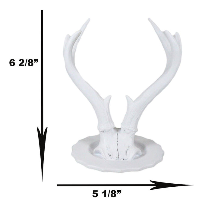 Ebros Gift Contemporary Chic Rustic White Double Buck Deer Stag Antlers Jewelry Tree Holder