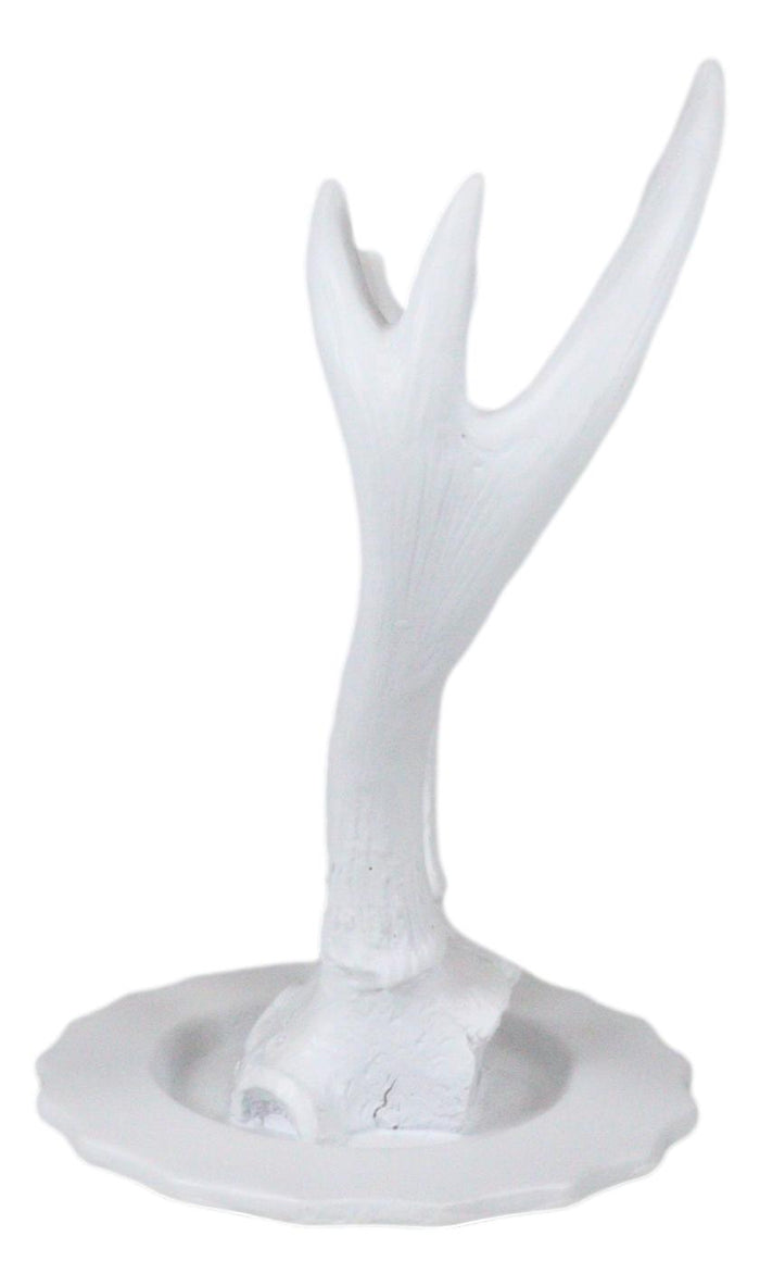 Ebros Gift Contemporary Chic Rustic White Double Buck Deer Stag Antlers Jewelry Tree Holder