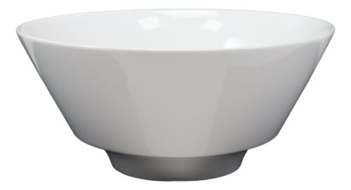 ebros gift Contemporary Design Large White Porcelain Trapezoid Round Bowl 44oz 8.5"Diameter