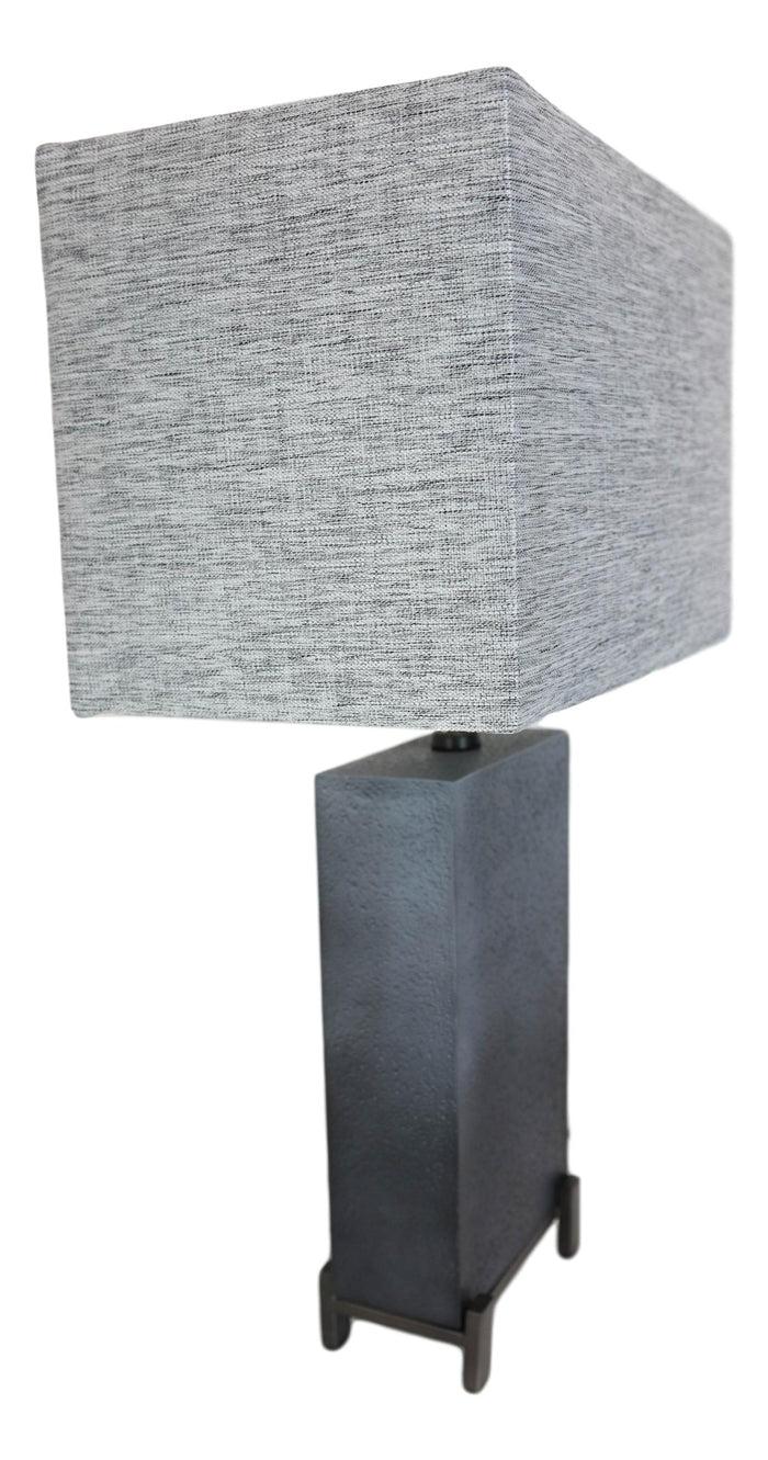 Ebros Gift Contemporary Modern Elegant Grey Polystone Iron Metal Table Lamp With Shade 25"H