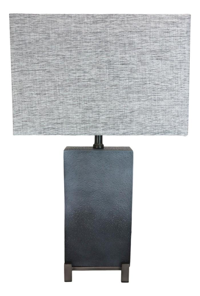 Ebros Gift Contemporary Modern Elegant Grey Polystone Iron Metal Table Lamp With Shade 25"H