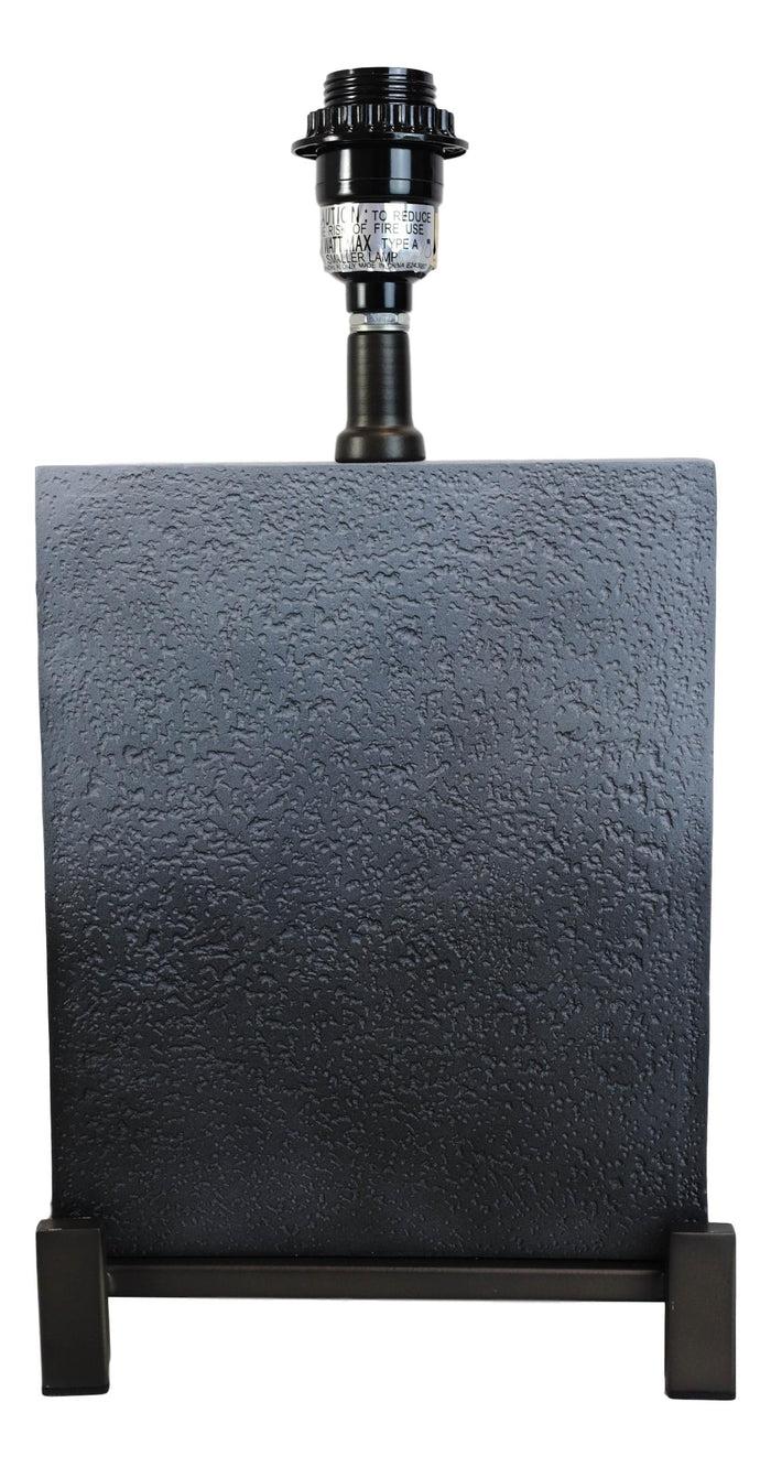 Ebros Gift Contemporary Modern Elegant Grey Polystone Iron Metal Table Lamp With Shade