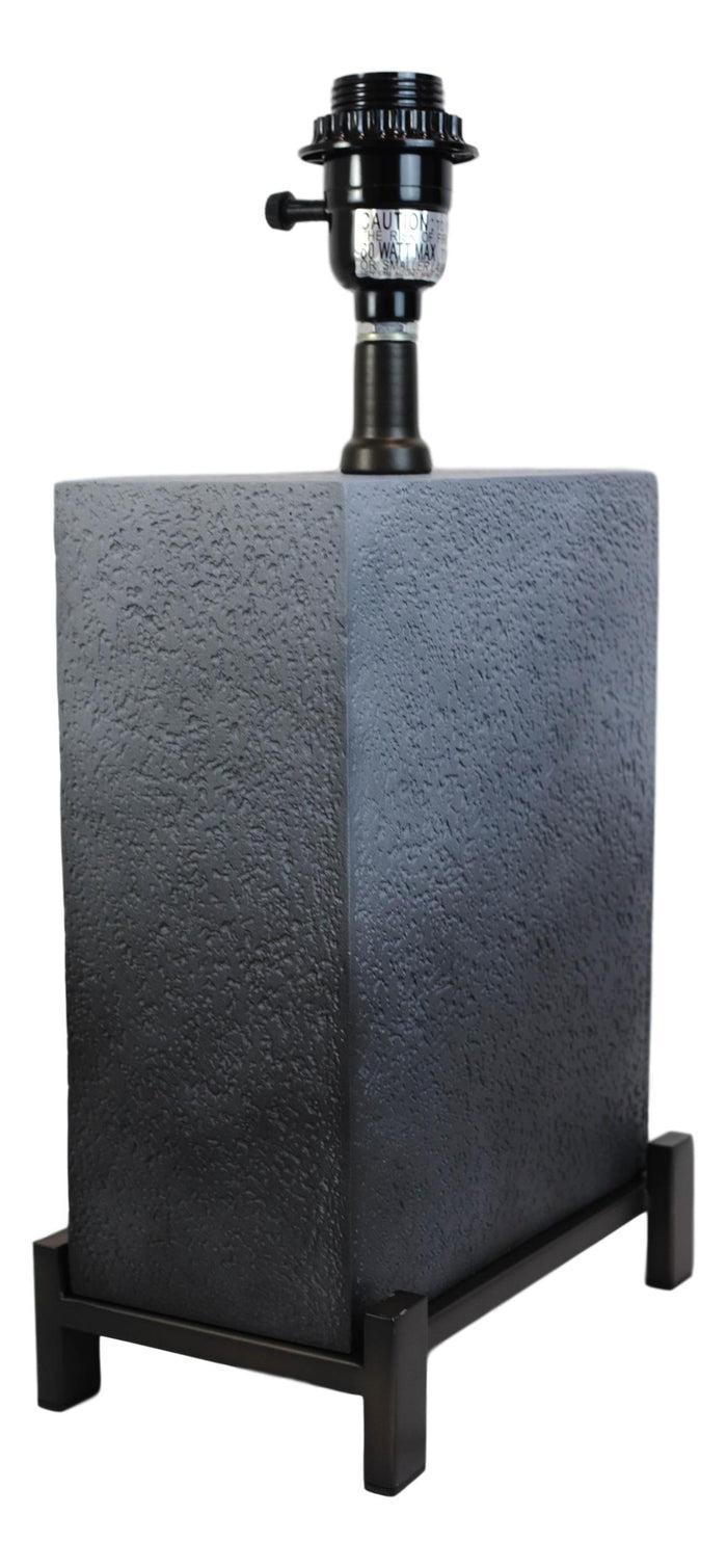 Ebros Gift Contemporary Modern Elegant Grey Polystone Iron Metal Table Lamp With Shade