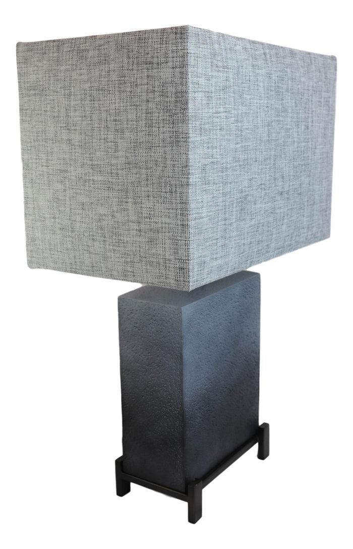 Ebros Gift Contemporary Modern Elegant Grey Polystone Iron Metal Table Lamp With Shade