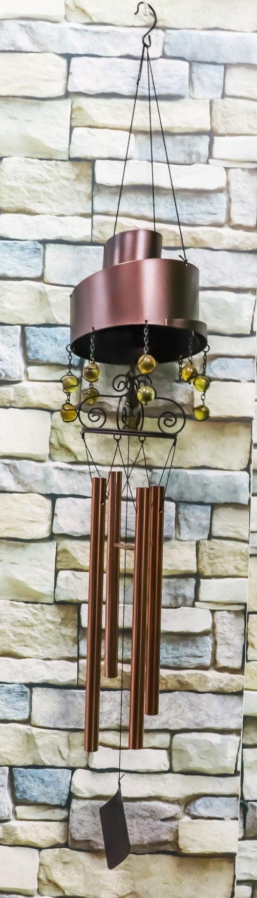 Ebros Gift Contemporary Modern Spiral Design Resonant Copper Wind Chime Garden Patio