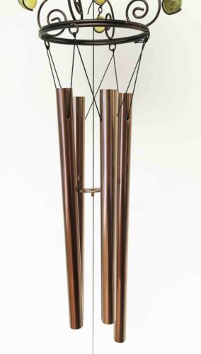 Ebros Gift Contemporary Modern Spiral Design Resonant Copper Wind Chime Garden Patio