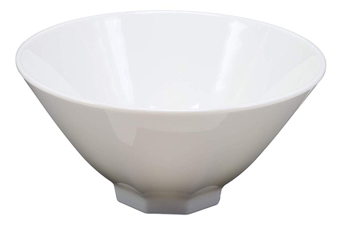 Ebros Gift Contemporary Octagon White Jade Melamine 9"Dia Soup Salad Bowls 48oz Set Of 2