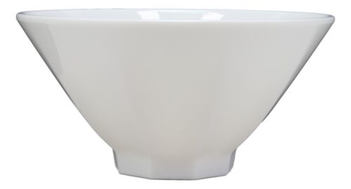 Ebros Gift Contemporary Octagon White Jade Melamine Large 8"Dia Soup Salad Bowls 42oz Set 2