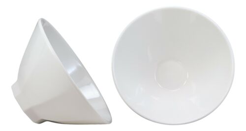 ebros gift Contemporary Octagon White Jade Melamine Large 8"Dia Soup Salad Bowls 42oz Set 2