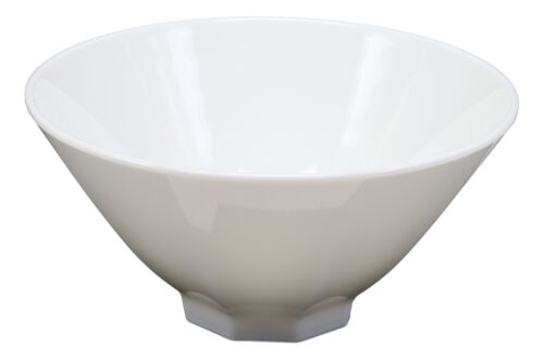 Ebros Gift Contemporary Octagon White Jade Melamine Large 9"Dia Soup Salad Bowls 48oz Set 6