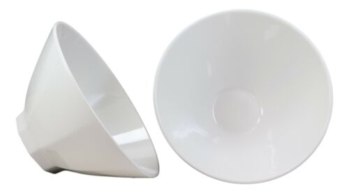 Ebros Gift Contemporary Octagon White Jade Melamine Large 9"Dia Soup Salad Bowls 48oz Set 6
