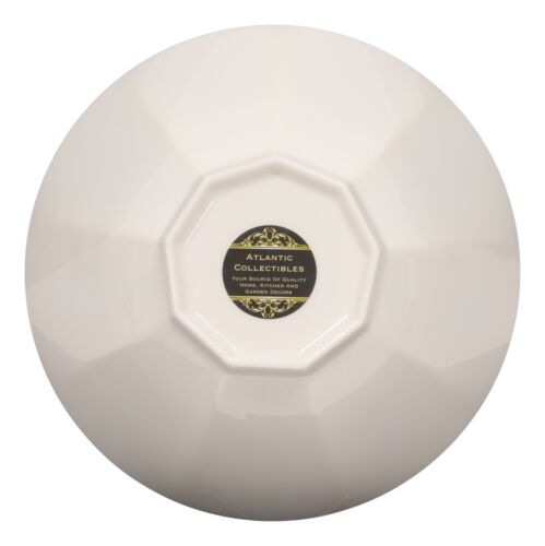 Ebros Gift Contemporary Octagon White Jade Melamine Large 9"Dia Soup Salad Bowls 48oz Set 6