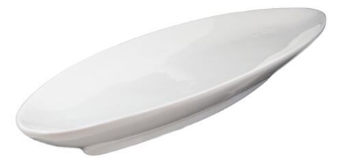 ebros gift Contemporary Sleek Design Large White Porcelain Oval Plate Serving Platter 20"L