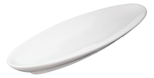 Ebros Gift Contemporary Sleek Design White Porcelain Oval Plate Serving Platter 16"Long